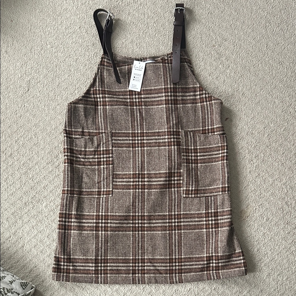 Cupshe Brown Plaid Dress